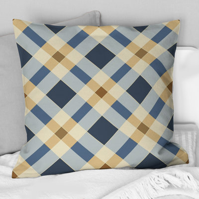 Imprimé vichy bleu marine I - coussin décoratif moderne