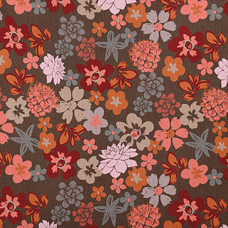 Floral Outdoor Reversible Throw Pillow, 16" x 16", Brown