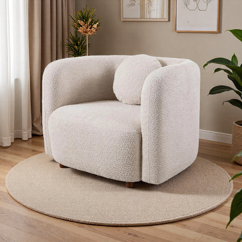 Fauteuil d'appoint moderne et confortable de 39 po de largeur, assise profonde de 28 po, structure en bois massif robuste