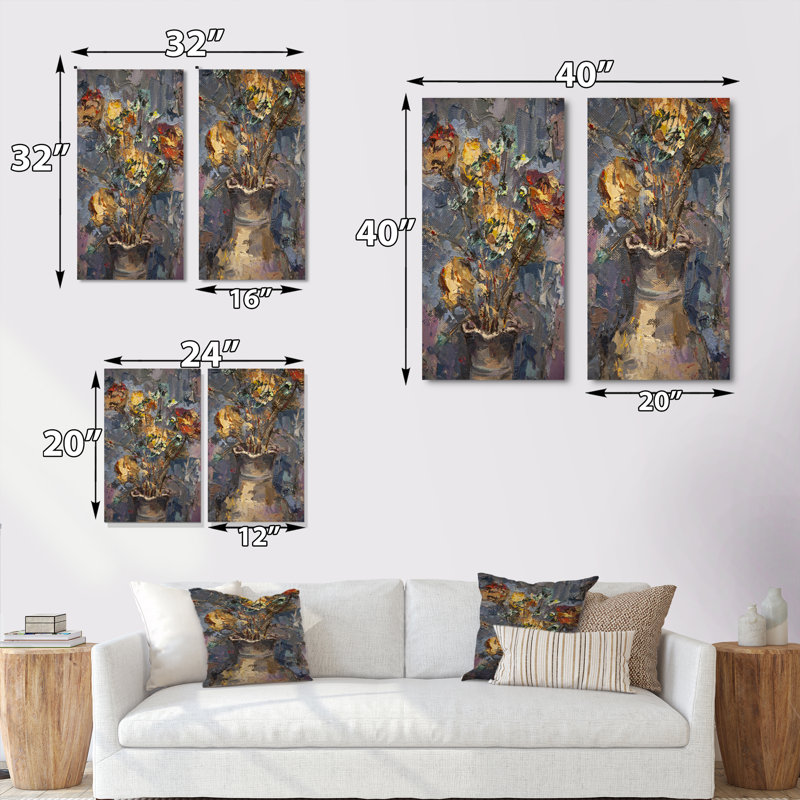 «Still Life», ensemble de 2 impressions sur toile, 20" H x 24" W x 1" D, Toile tendue