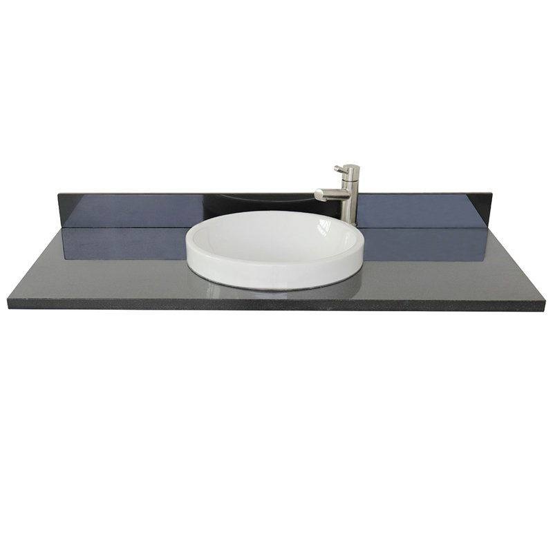 Plateau de meuble-lavabo simple 49 po avec lavabo, Noir galaxie