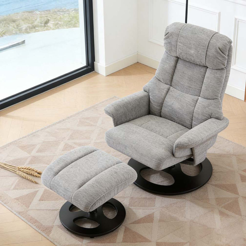 Ergonomic Recliner Chair with Ottoman, Grey