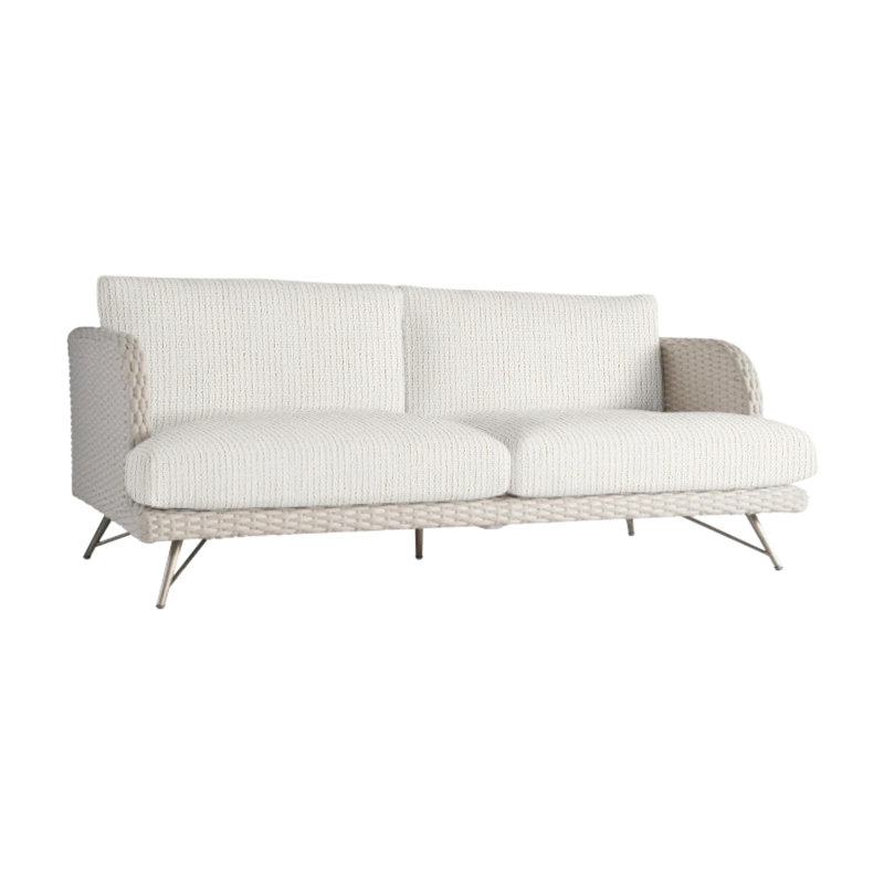 Isola Outdoor Metal Loveseat, Cream Outdoor Poly 6070-002