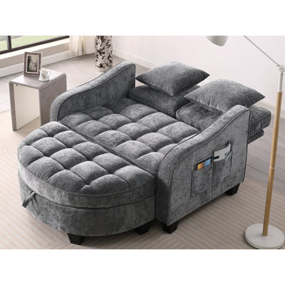 Accent Chair With Storage Semicircular Ottoman