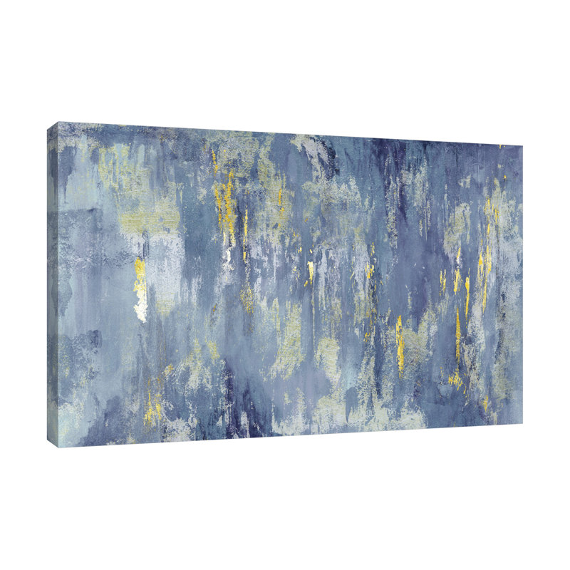 «Blue Abstract Landscape» par Mercer41, reproduction sur toile tendue, H 40 po x l 60 po x P 1,5 po