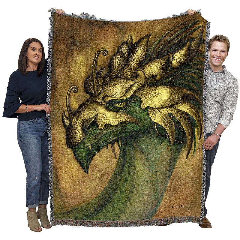 Pure Country Weavers Rey Vultan Dragon Blanket by Ciruelo - Gift Fantasy Tapestry Throw Woven from Cotton - Made in The USA (72x54)