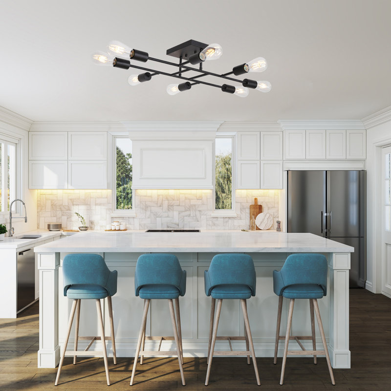 Luciann 8 - Light Dimmable Sputnik Sphere Chandelier, Matte Black