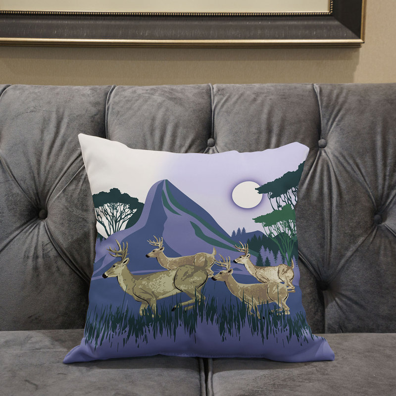 Coussin 26 po x 26 po, Brun/bleu