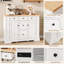 Buffet avec rangement, console de cuisine avec 5 tiroirs, 2 armoires, tablettes réglables, buffet pour salle à manger, salon-134374402