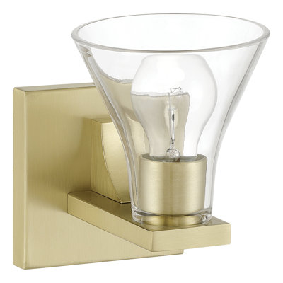 Appomattox 5-inch 1-light Champagne Gold Vanity Light with Clear Glass Shade