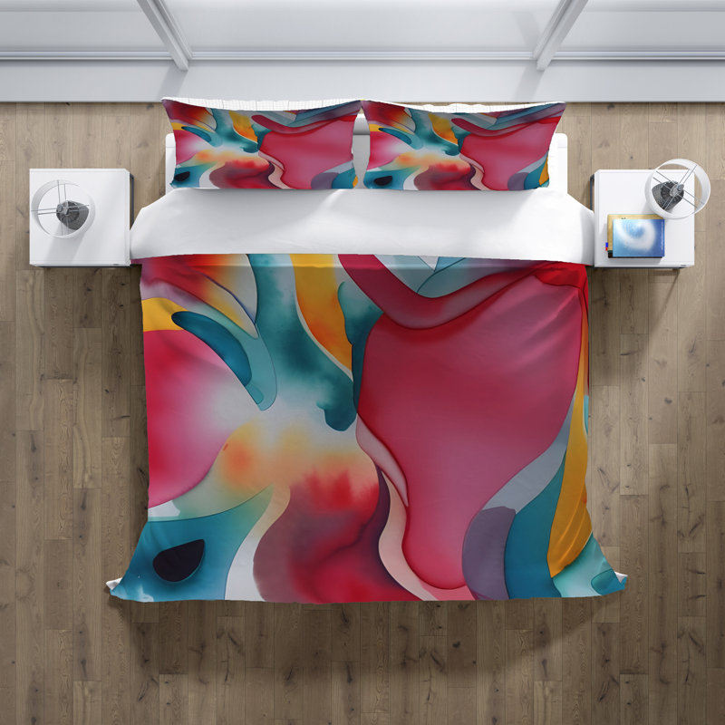Polyester Abstract Duvet Cover, King Duvet Cover + 2 King Shams