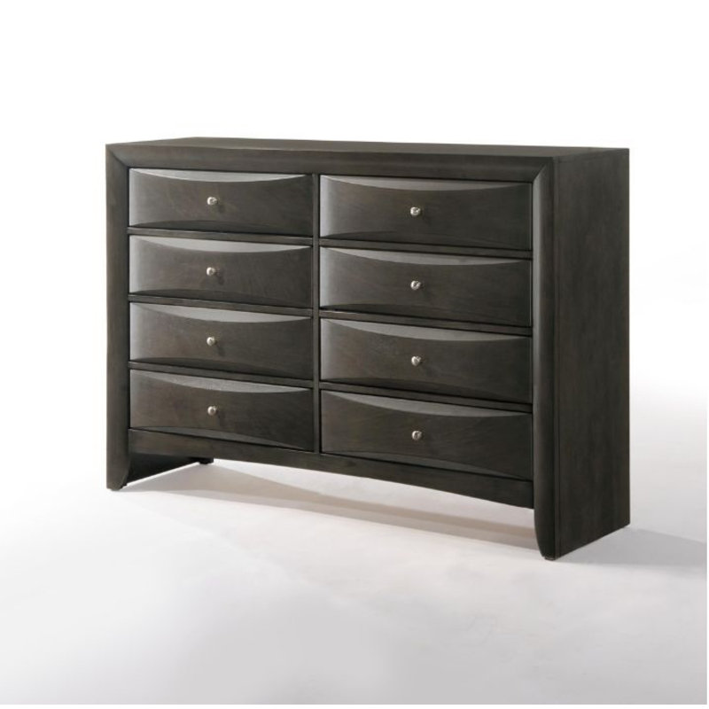 Commode 8 tiroirs Meik, Gris