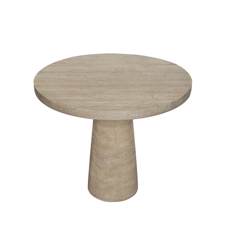 36x36x30" Round Dining Table with Pedestal Base, Cream