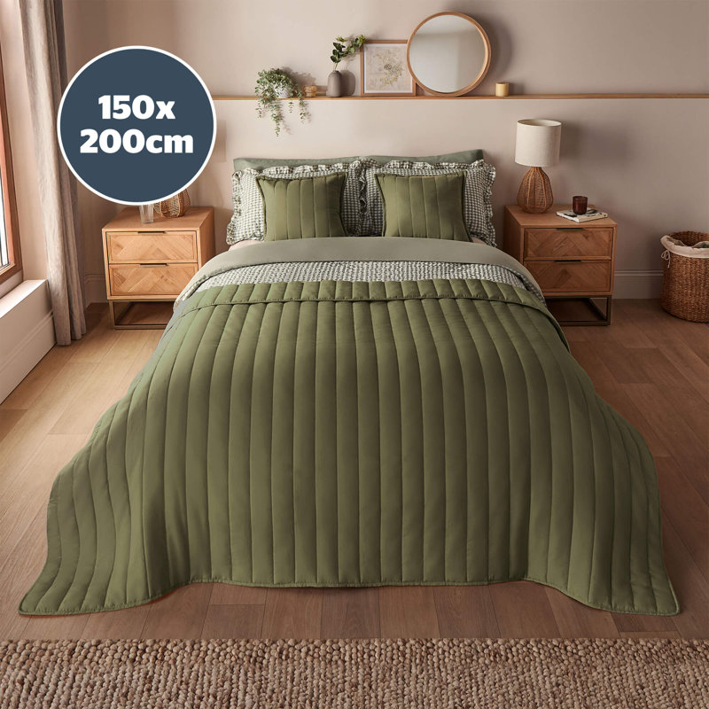 Silentnight Supersoft Quilted Bedspread 150 x 200cm, Green