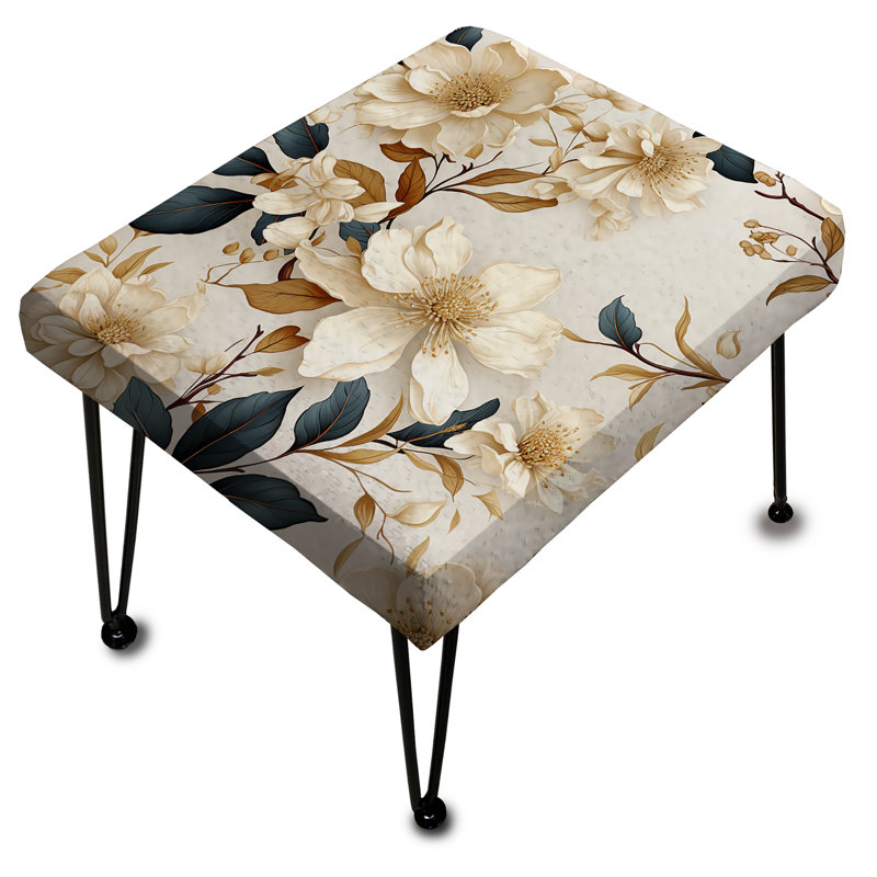 Botanicals de White Lace Inspired - Repose-pieds rectangulaire floral