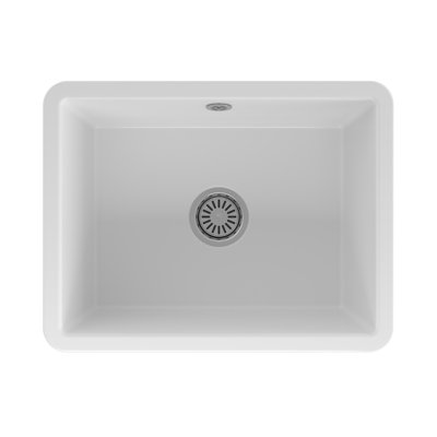 Mataro II Undermount White Ceramic Single Bowl Kitchen Sink