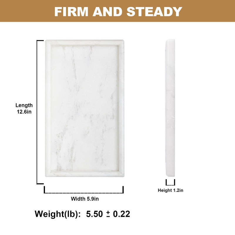 Guein Rectangle Natural Marble Tray,Namib Fantasy