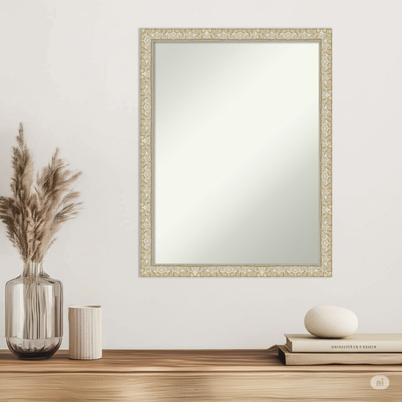 Miroir mural Lila, 26,5 po x 20,5 po, Argent argent