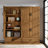 70 "Standard Storage Bookcase with Door and Drawer, Farmhouse Tall Book Cabinet-1708686099