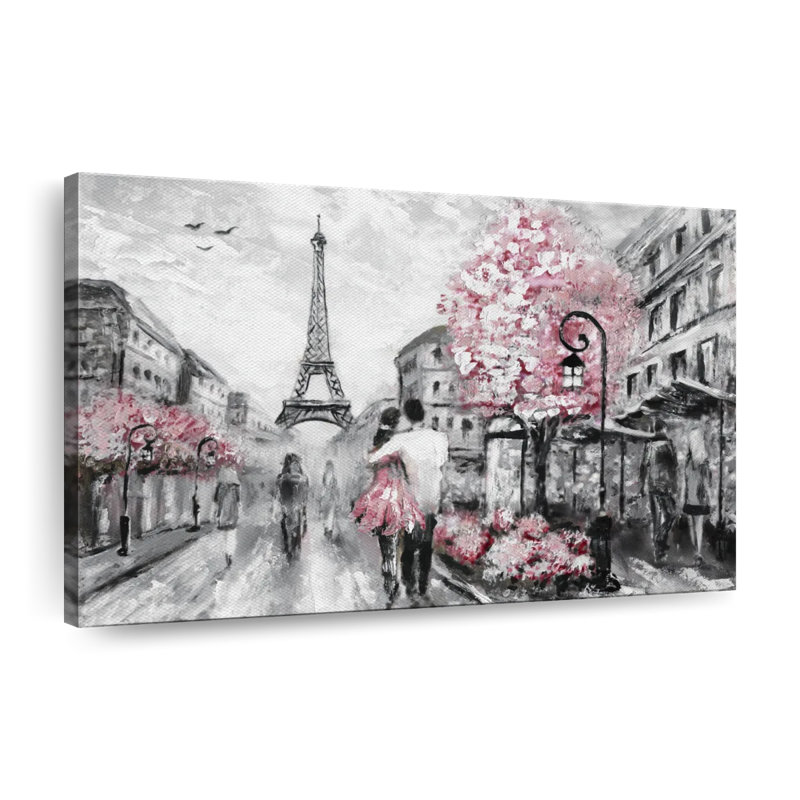 «Pink Paris», reproduction sur toile, H 24 po x l 36 po x P 1,25 po