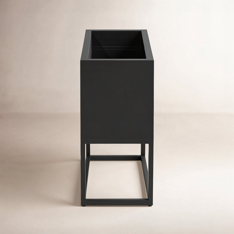 Veradek Block Series Raised Long Box Planter, 30" H x 15" W x 38" D, Black