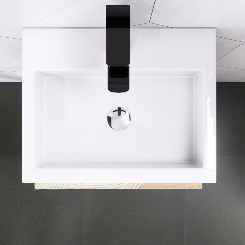 Meuble-lavabo autoportant 18 po avec lavabo intégré en céramique 18 po