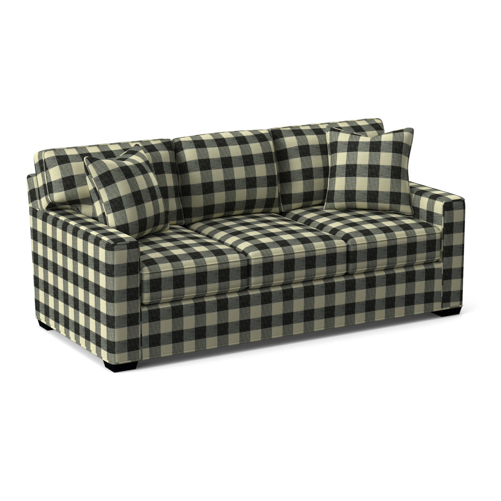 Gramercy Park 81'' Upholstered Sofa, Black Finish, Black Buffalo Check; 0120-81