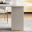 Bureau ovale en bois massif blanc 47,24 "avec 3 tiroirs-108539437