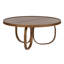 Table basse élégante, 39,4 po de diamètre x 18,1 po de hauteur | 100% bois massif, finition noyer | Design moderne pour le salon, durable et élégant | Pièce maîtresse parfaite pour votre décoration intérieure-658975065