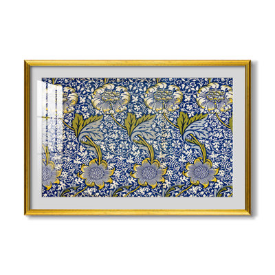 Kennet - Indigo/Or, 1883 - William Morris - Estampe encadrée sur mesure