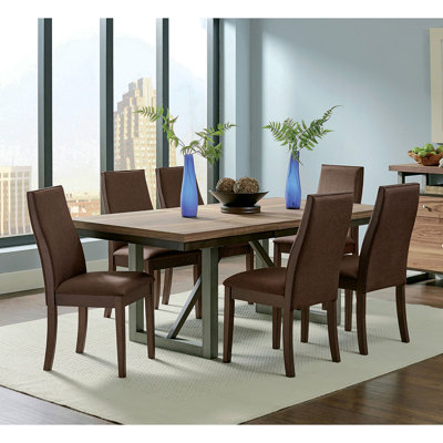 Holloway Natural Walnut And Chocolate 7-Piece Dining Set