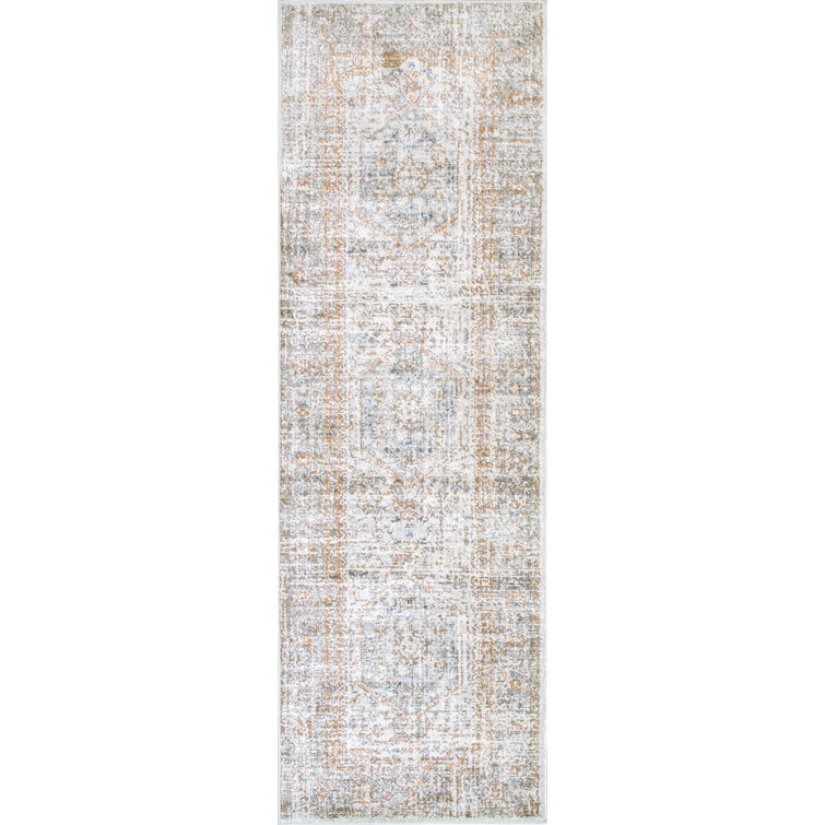 Torven Traditional Floral Power Loom Performance Silver Rug