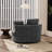 Upholstered Slipcovered Oversized Swivel Barrel Accent Chair-1315123160