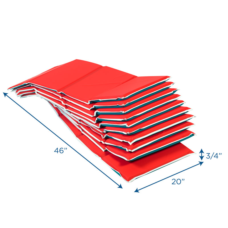 4 Section Folding Pillow Rest Mat - 10 count - Red/Green