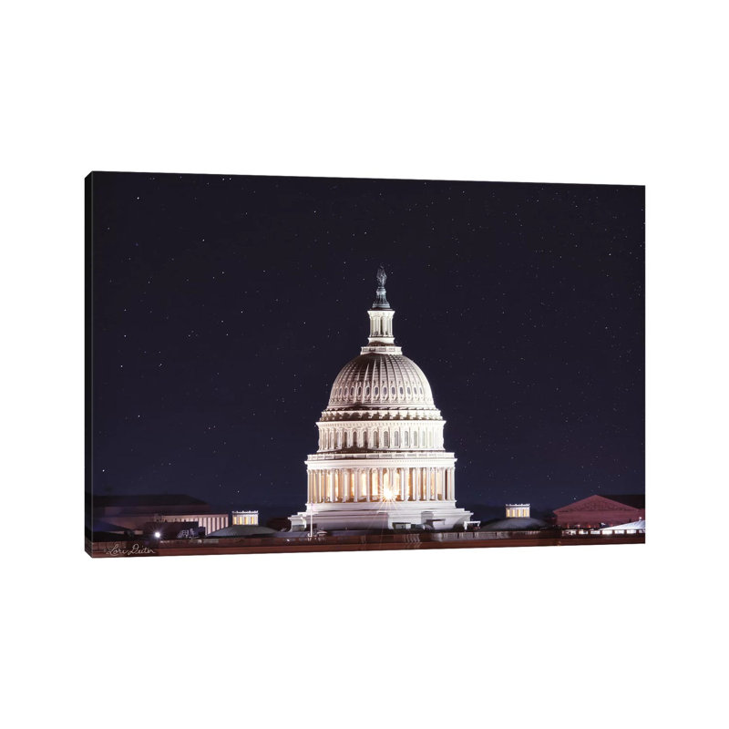 US Capital At Night by Lori Deiter - Wrapped Canvas Print, 101.6 cm H x 66.04 cm W x 1.91 cm D