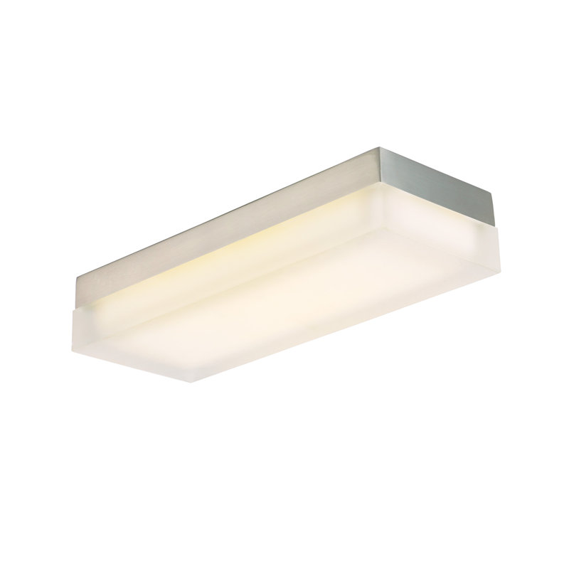 Plafonnier encastré Venuti, Nickel brossé, 2700 K, H 2,63 po x l 14 po x P 5,38 po