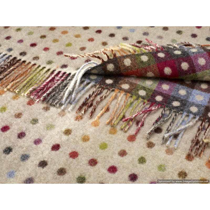 Jeté en laine Check, Point beige