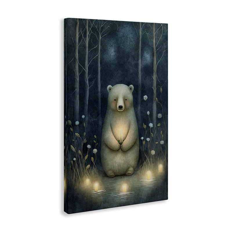 «Mystic Bear», art mural sur toile par The Dutch Lady, H 30 po x l 20 po