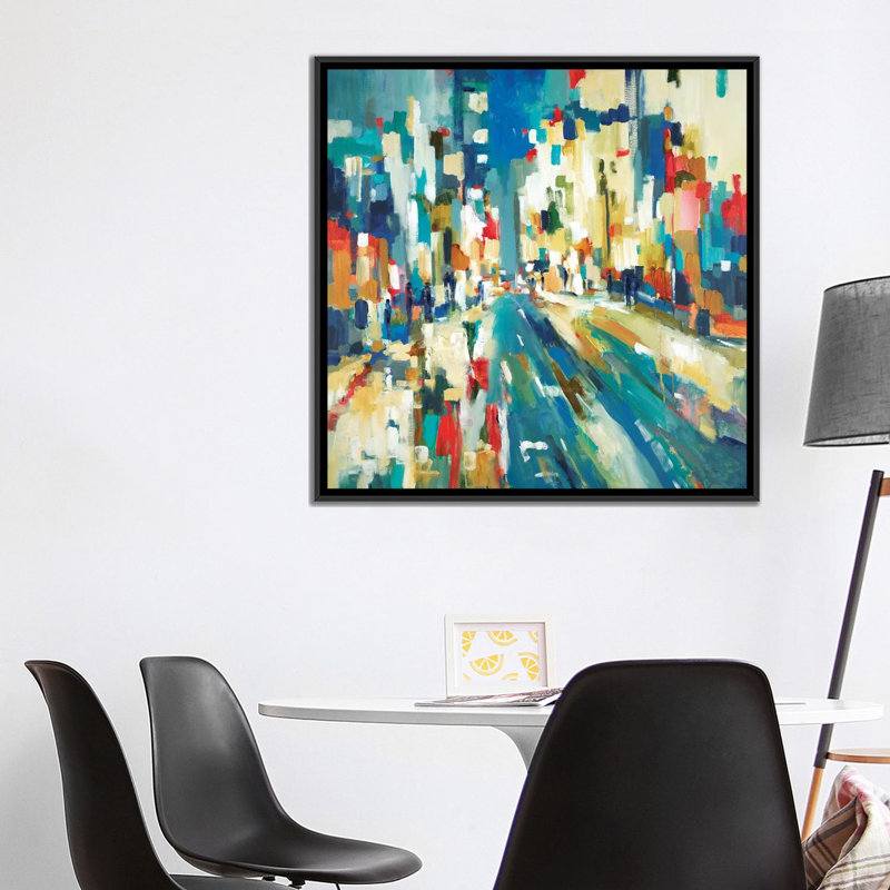 « urban battement », impression sur toile, H 18 po x l 18 po x P 1,5 po, Toile avec cadre flottant noir, Pas de tapis