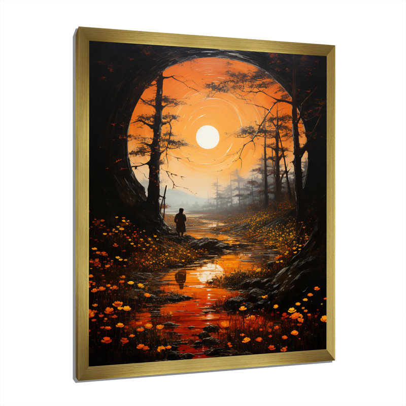 Impression sur toile encadrée, "Zeuminra", H 32 po x l 24 po x P 1 po, Encadrement doré