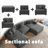 Milbrey 5-Piece Upholstered Gray Corduroy Modular Sectional Sofa With Removable Ottomans & Throw Pillows-1062816604