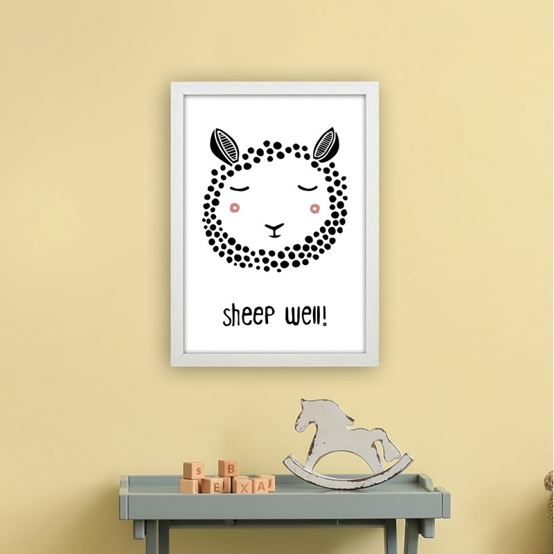 Sheep by Miniofmine - Print, Brown Framed, 46cm H x 34cm W x 3cm D