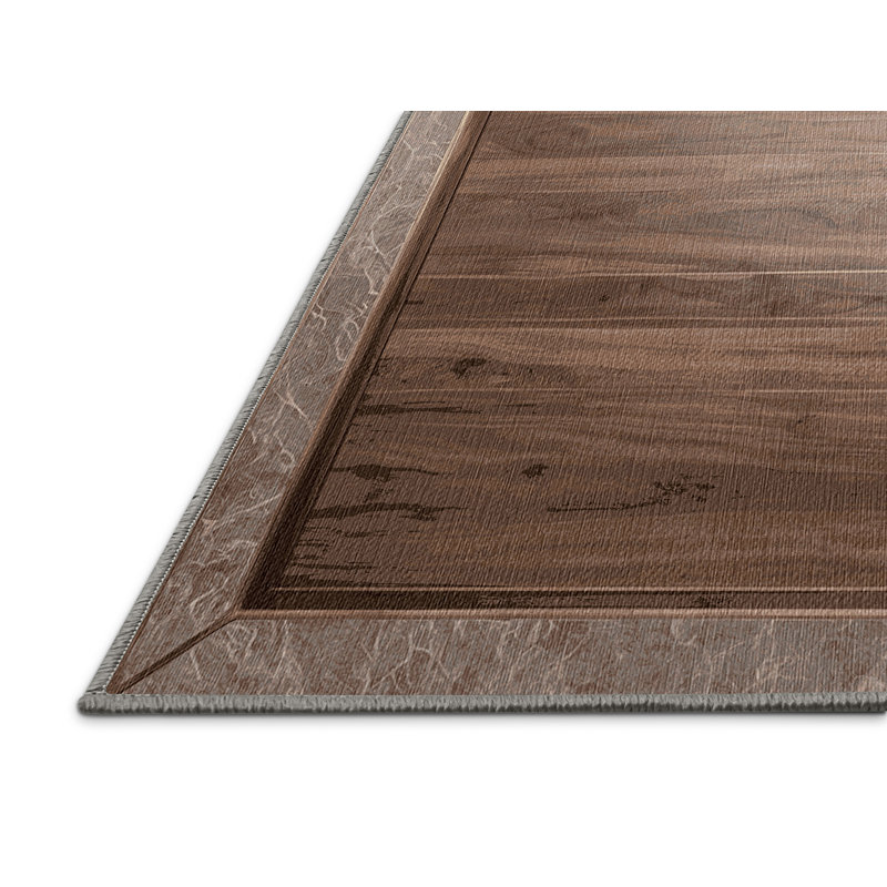 Machine Washable Gray Area Rug, Rectangle 4' x 6'