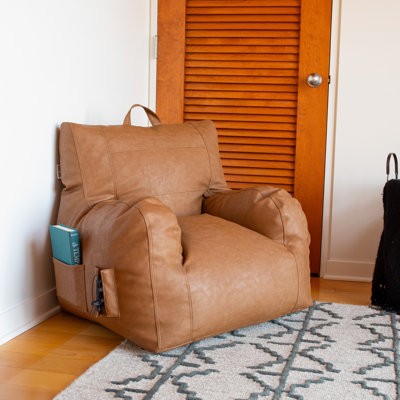 Big Joe Dorm Bean Bag Chair with Drink Holder and Pocket, Durable Polyester