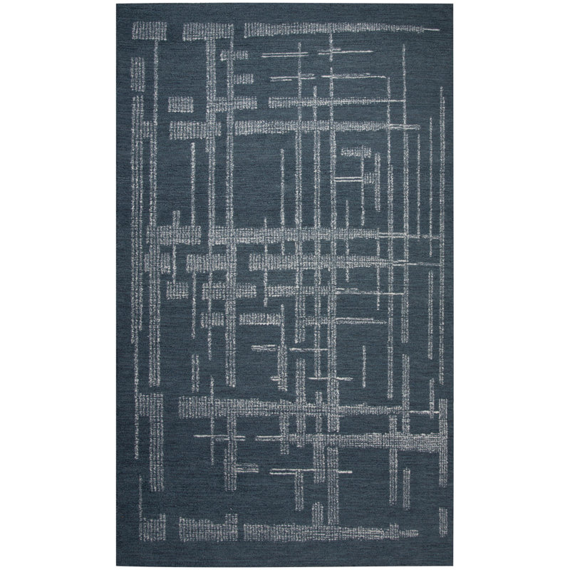 Tapis 100% laine touffeté à la main, Rectangle 5 pi x 7 pi 6 po