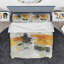 Composition abstraite de jaune et noir glamour - ensemble de housse de couette moderne - microfibre de polyester-38757476
