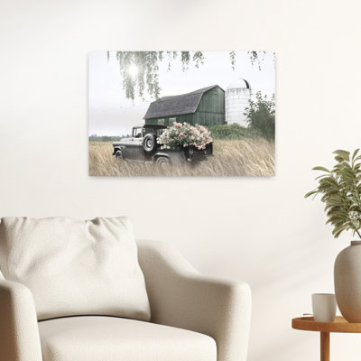 Green Flower Farm 1 Piece Wrapped Canvas Wall Art