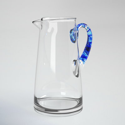 Libbey Cabos Blue-Handled Glass Pitcher, 90-ounce