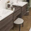 Meuble-lavabo mural 90 po en chêne fumé Aliki-703794568