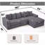 Canapé modulaire convertible 10-en-1, canapé d'angle, canapé-lit convertible au sol, velours côtelé, poche latérale, bricolage, canapé modulaire en forme de L, 6 coussins-1902742690
